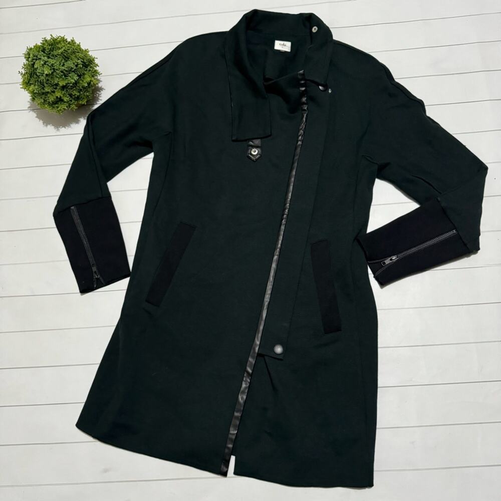Cabi Renaissance Forest Green Black Trench Coat Jacket Women’s‎ Size Small
